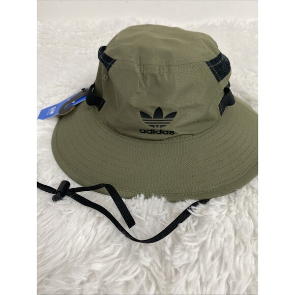 Adidas Originals Webbing Boonie Bucket Hat Size S/M Sun Protect  Olive Green - Picture 2 of 11